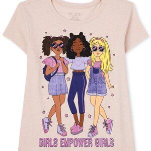 The Children’s Place Girls Empower Graphic Tee-Short Sleeve-Cookiedough  XS (4)